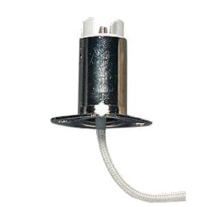 Chrome light bulb socket with wire.
