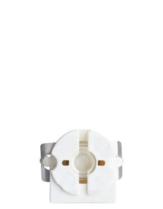 White fluorescent light bulb socket.