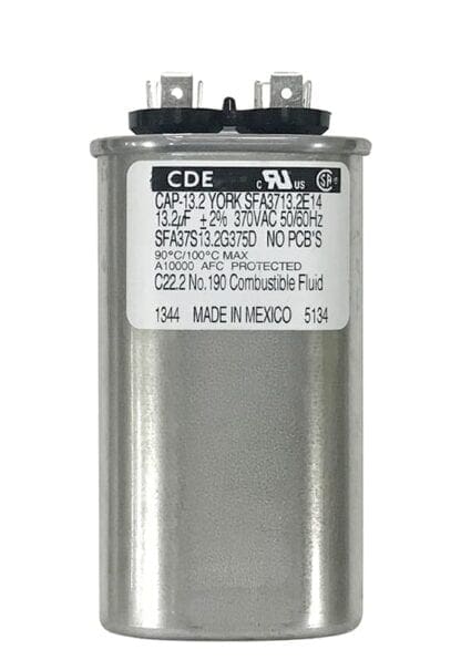CDE 13.2uF capacitor, 370VAC, made in Mexico.