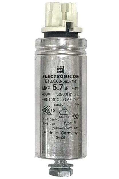 Silver capacitor with 5.7 F capacity.