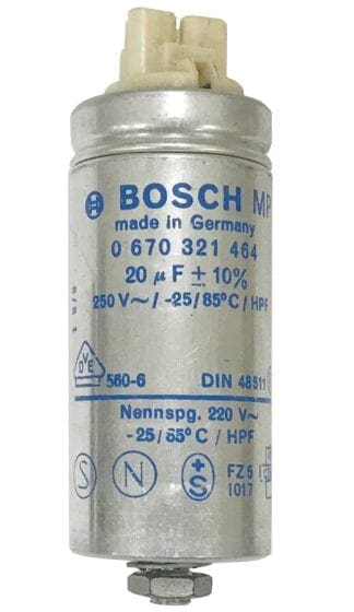 Bosch capacitor, 20 microfarads, 250 volts