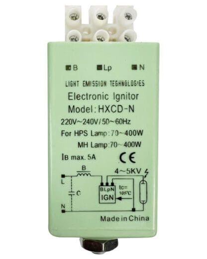Electronic igniter for HPS and MH lamps.
