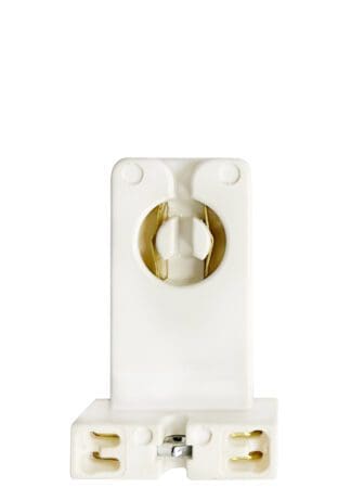 White fluorescent light bulb socket.