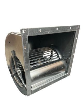 Metal ventilation fan with blades.