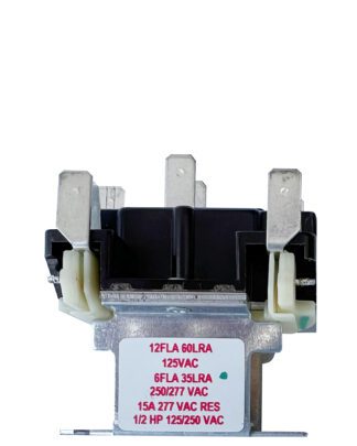 Electrical relay with voltage specifications.