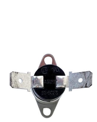 Black thermal cutoff switch with terminals.