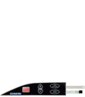 Tanning bed control panel with buttons.