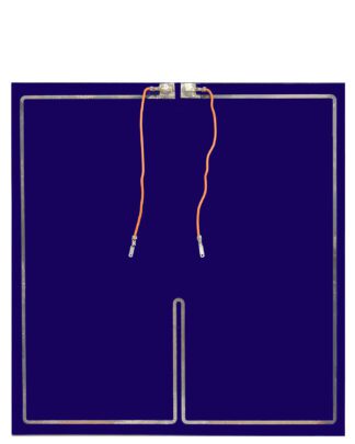 Blue printed circuit board with wires.