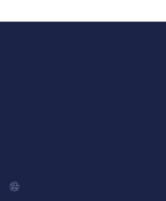 Solid dark blue background with logo.