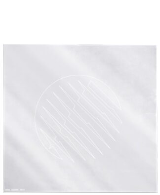 White background with a circle of lines.